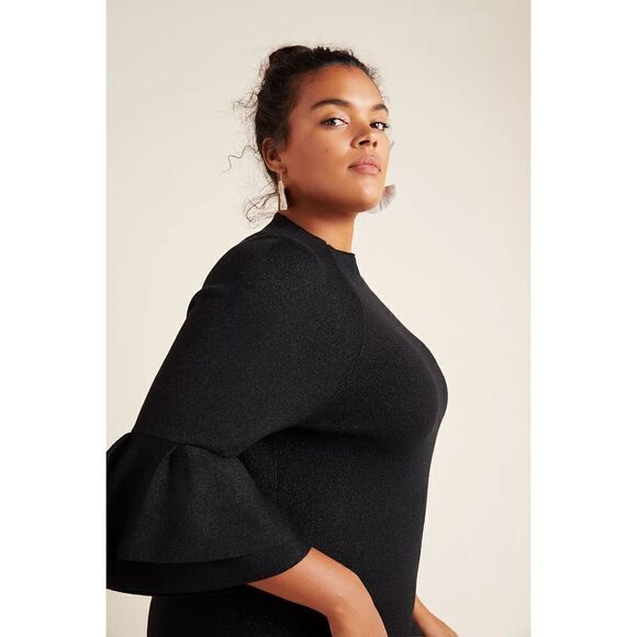 Claudette Ruffled Sweater Dress
Anthropologie size 1x Black - Picture 2 of 12